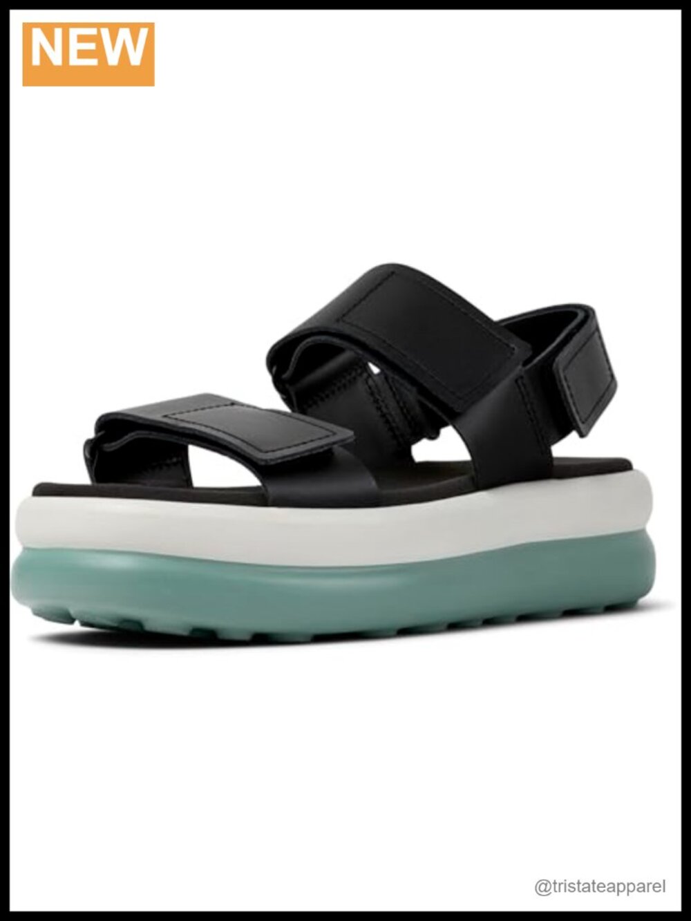 Platform 2-Strap Sandal Adjustable Hook & Loop Casual Open Toe